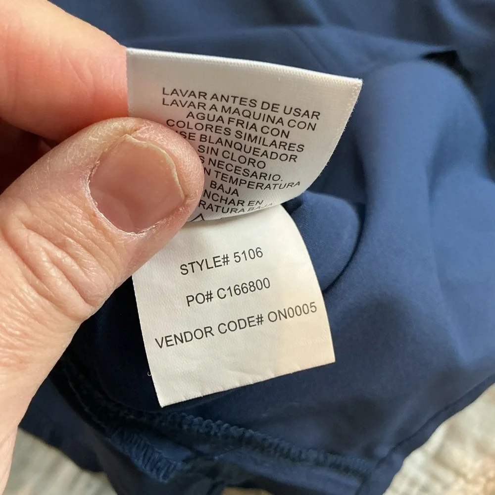 Barco One Womens XS Navy 2 Piece Jogger Scrub Set Drawstring Bottoms - Picture 9 of 12